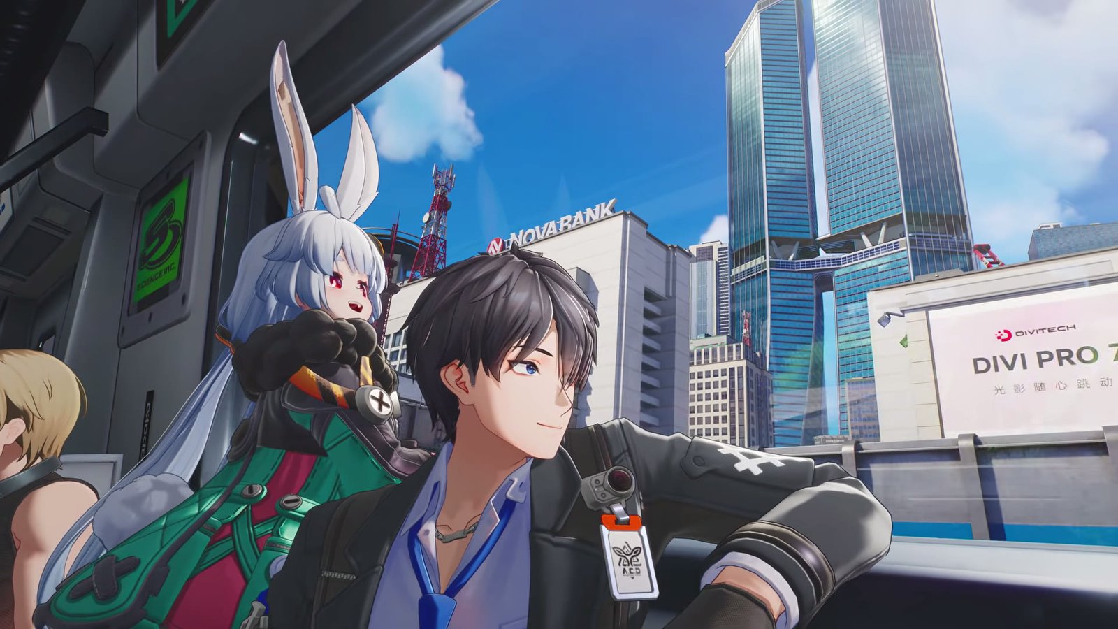 Characters on Nova City public transport in Ananta