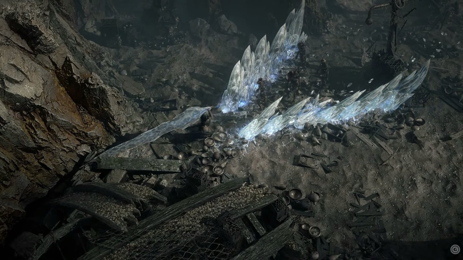 The swordsman unleashing an ice attack in Path of Exile 2