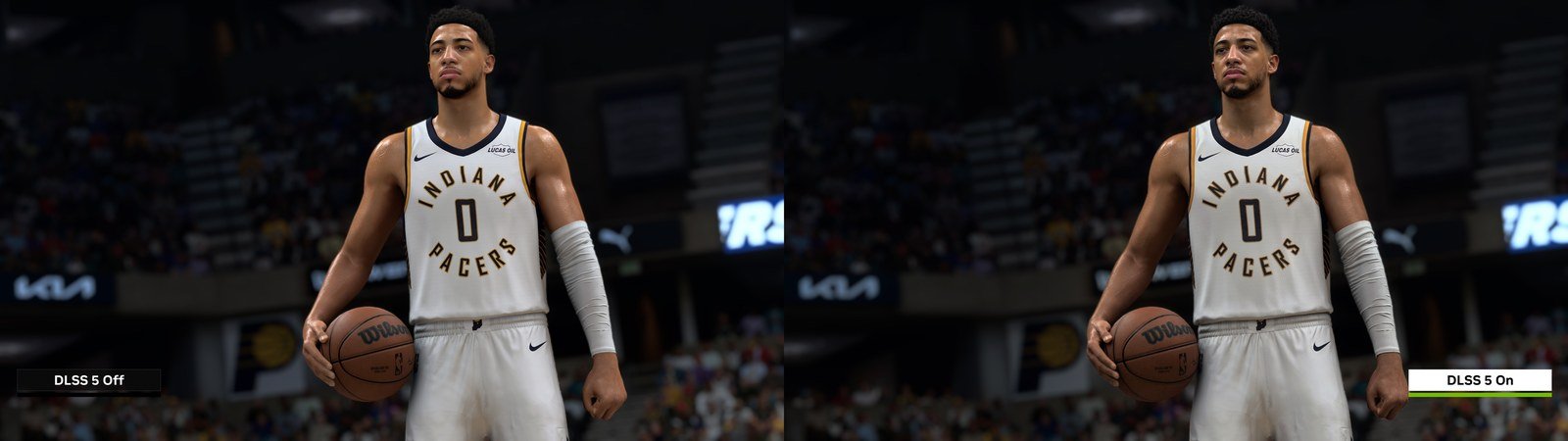 Second NVIDIA comparison in NBA 2K27 with DLSS 5 off and on