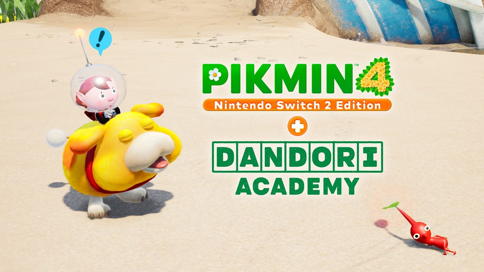 Official artwork for Pikmin 4 Nintendo Switch 2 Edition featuring Dandori Academy